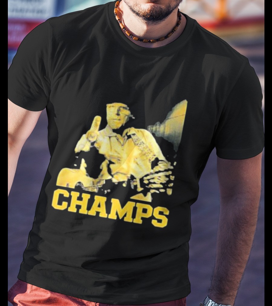 Taylor Lewan Champs Yellow Guitar Western T-Shirt