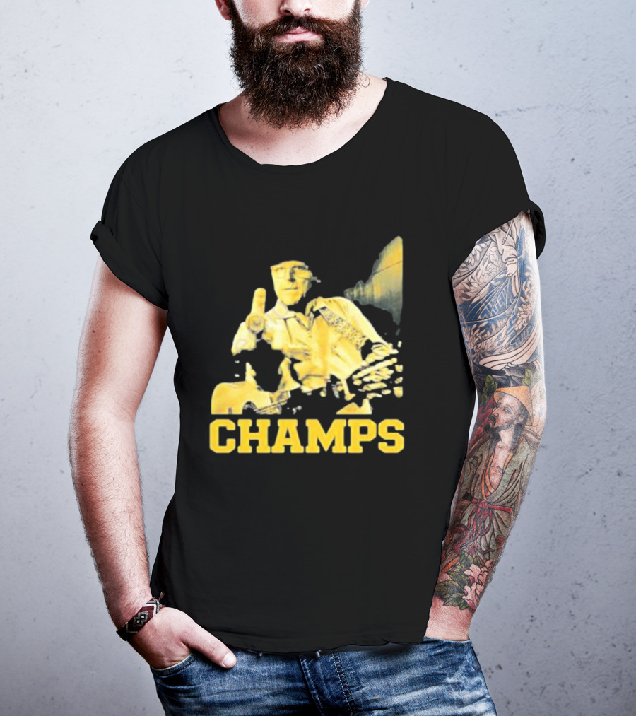 Taylor Lewan Champs Yellow Guitar Western T-Shirt