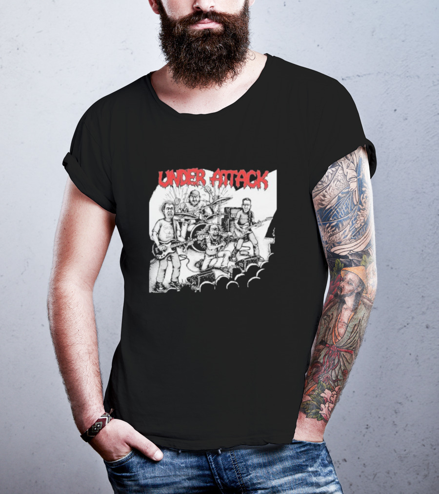 Under Attack Live Cartoon Band Performance Scene T-Shirt