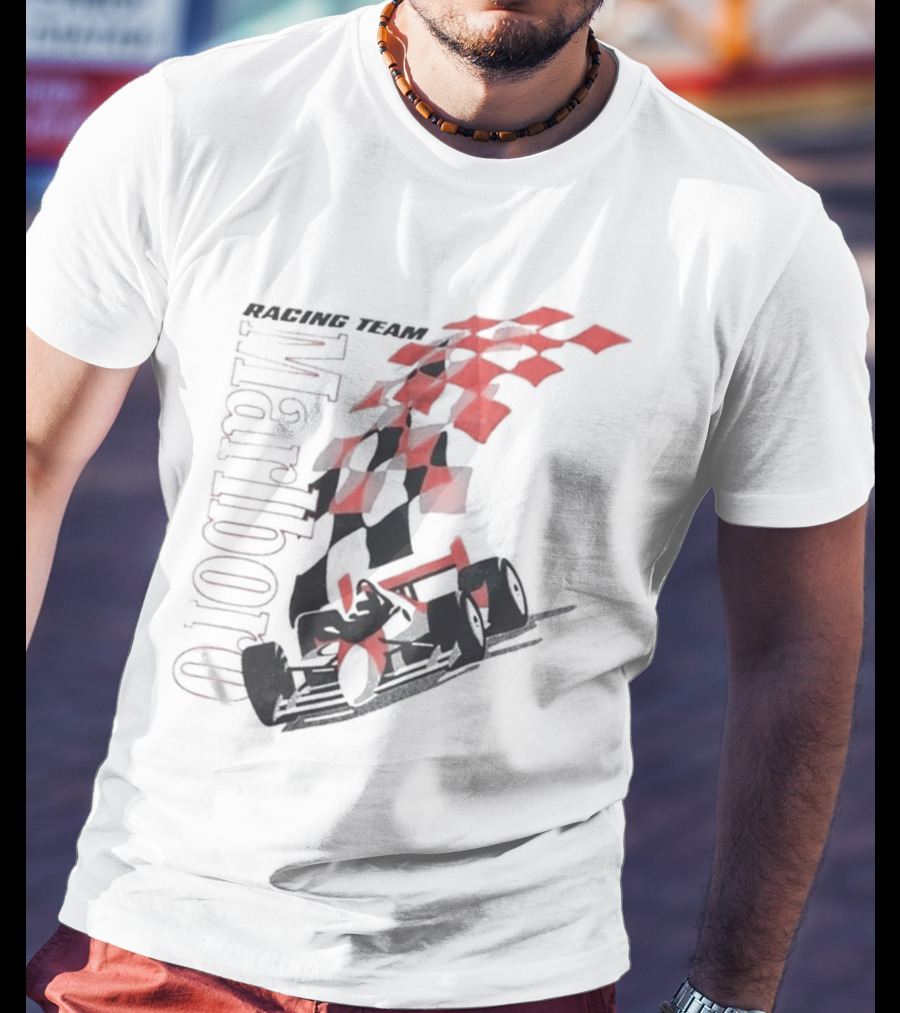 Vintage 90s Marlboro Racing Team Red Checkered Flag T-Shirt