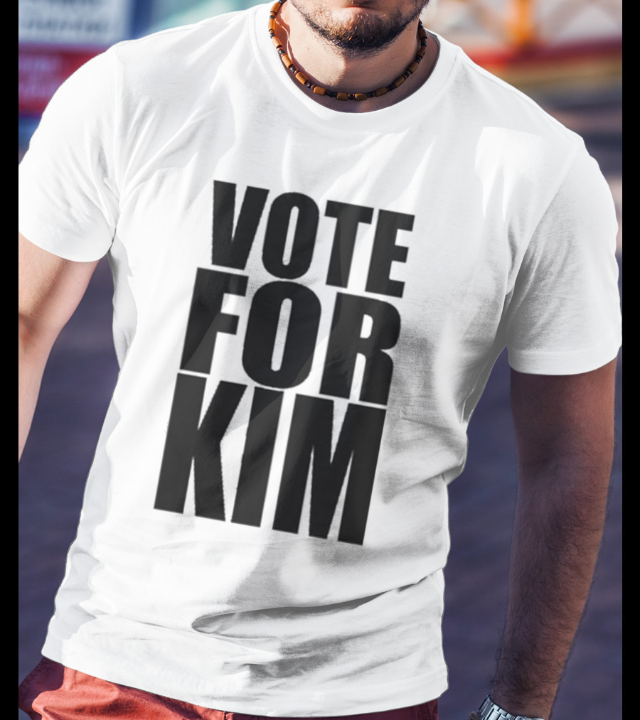 Vote For Kim Black Text T-Shirt