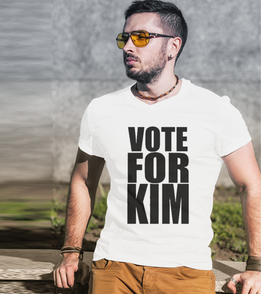 Vote For Kim Black Text T-Shirt
