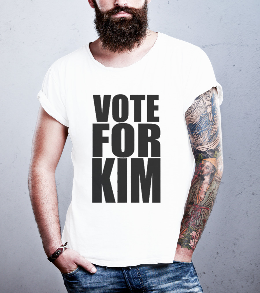 Vote For Kim Black Text T-Shirt