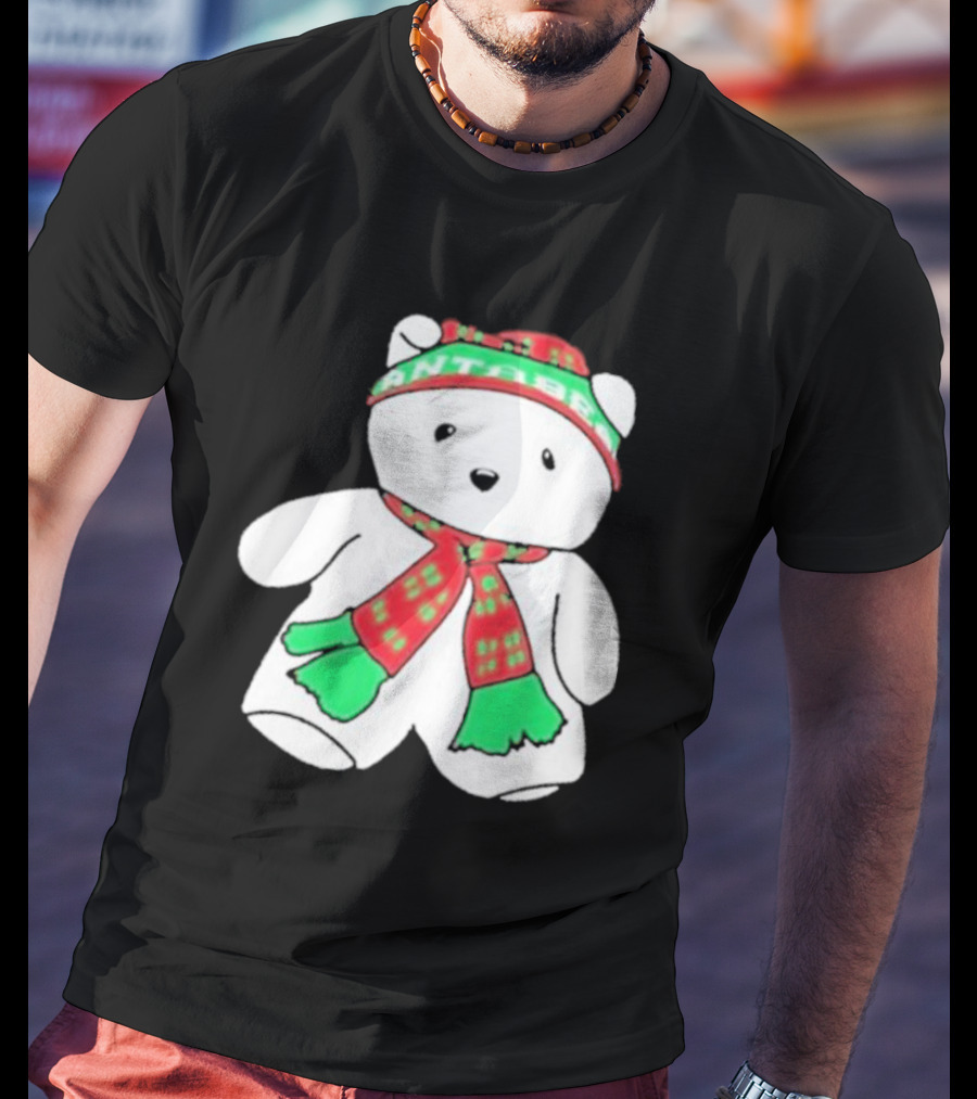 Santa Bear Minnesota Christmas Scarf And Hat Bundle T-Shirt