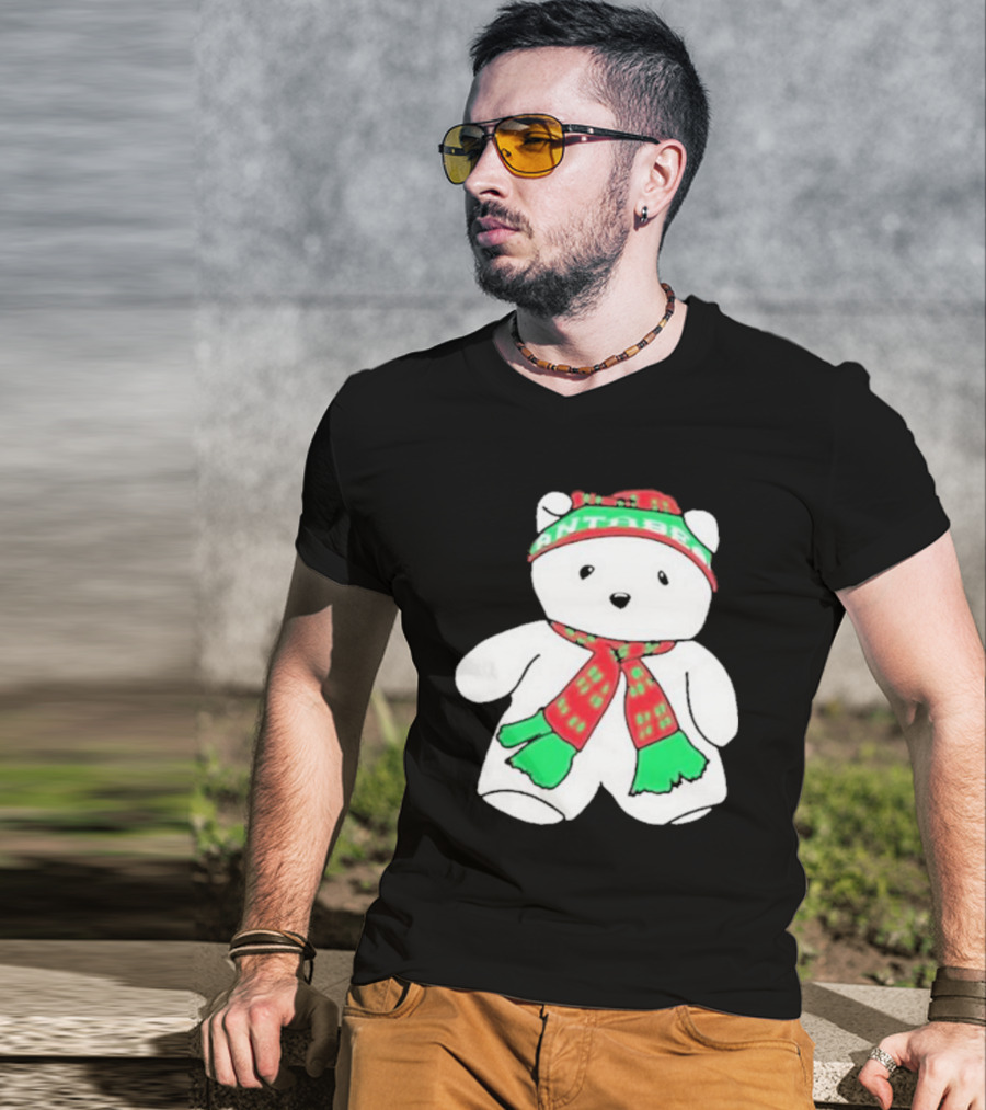 Santa Bear Minnesota Christmas Scarf And Hat Bundle T-Shirt