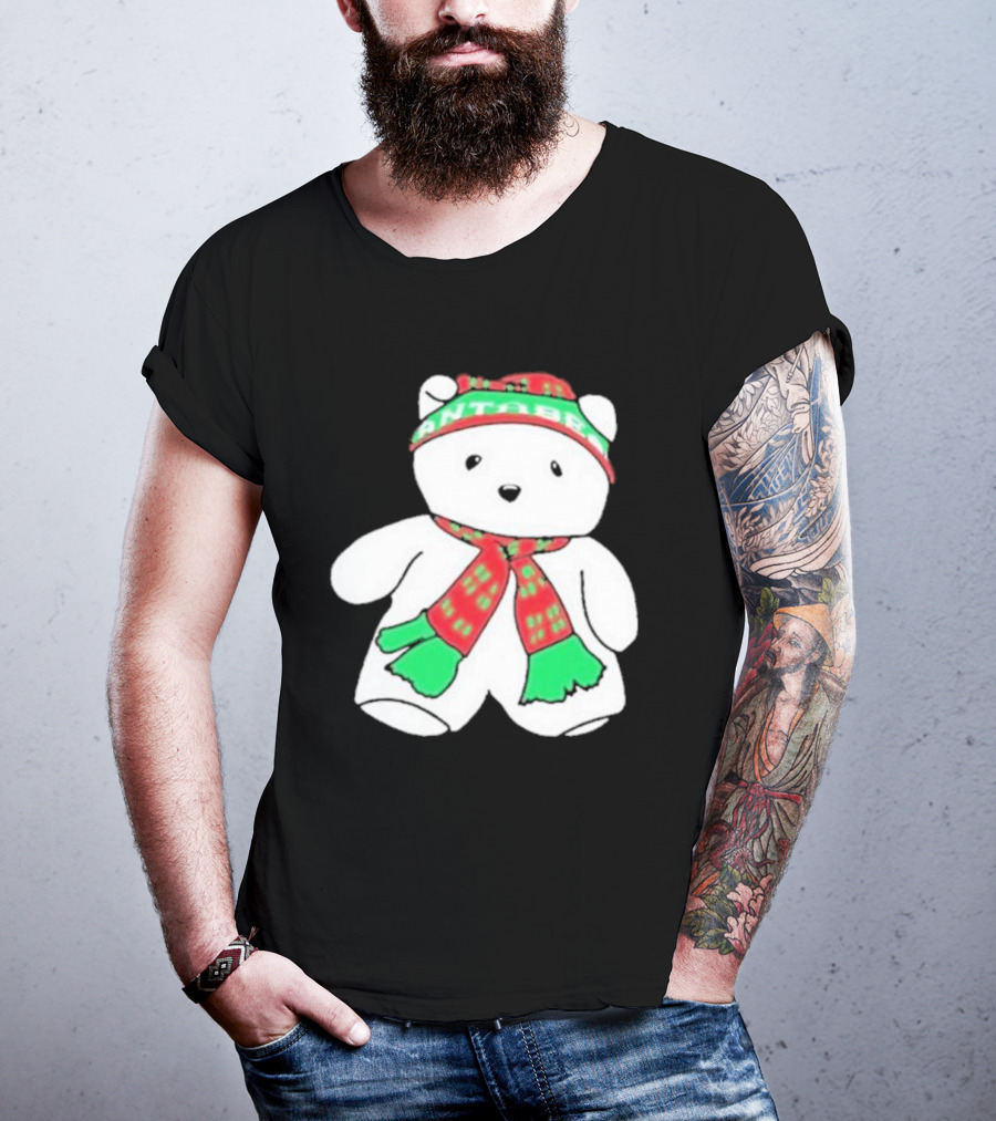 Santa Bear Minnesota Christmas Scarf And Hat Bundle T-Shirt