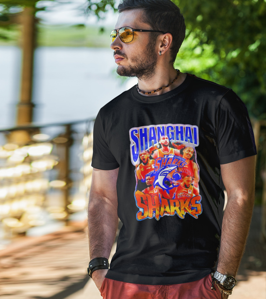 Shanghai Sharks Basketball Team Players Collage T-Shirt