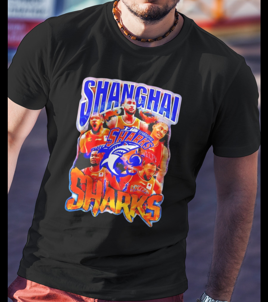 Shanghai Sharks Basketball Team Players Collage T-Shirt