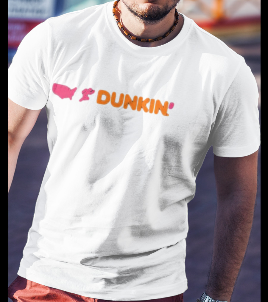 Dunkin' Sip Sip Hooray USA Map And Running Figure T-Shirt
