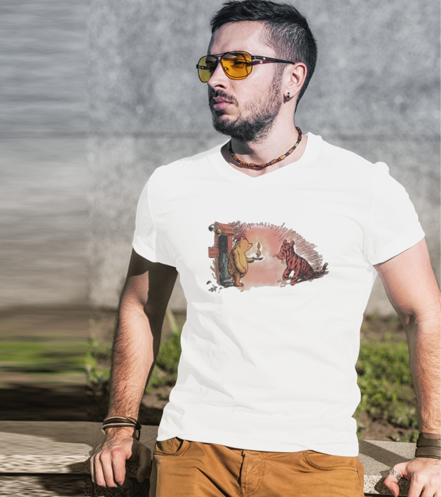 Tigger Conversation With Bear And Candle Public Domain T-Shirt