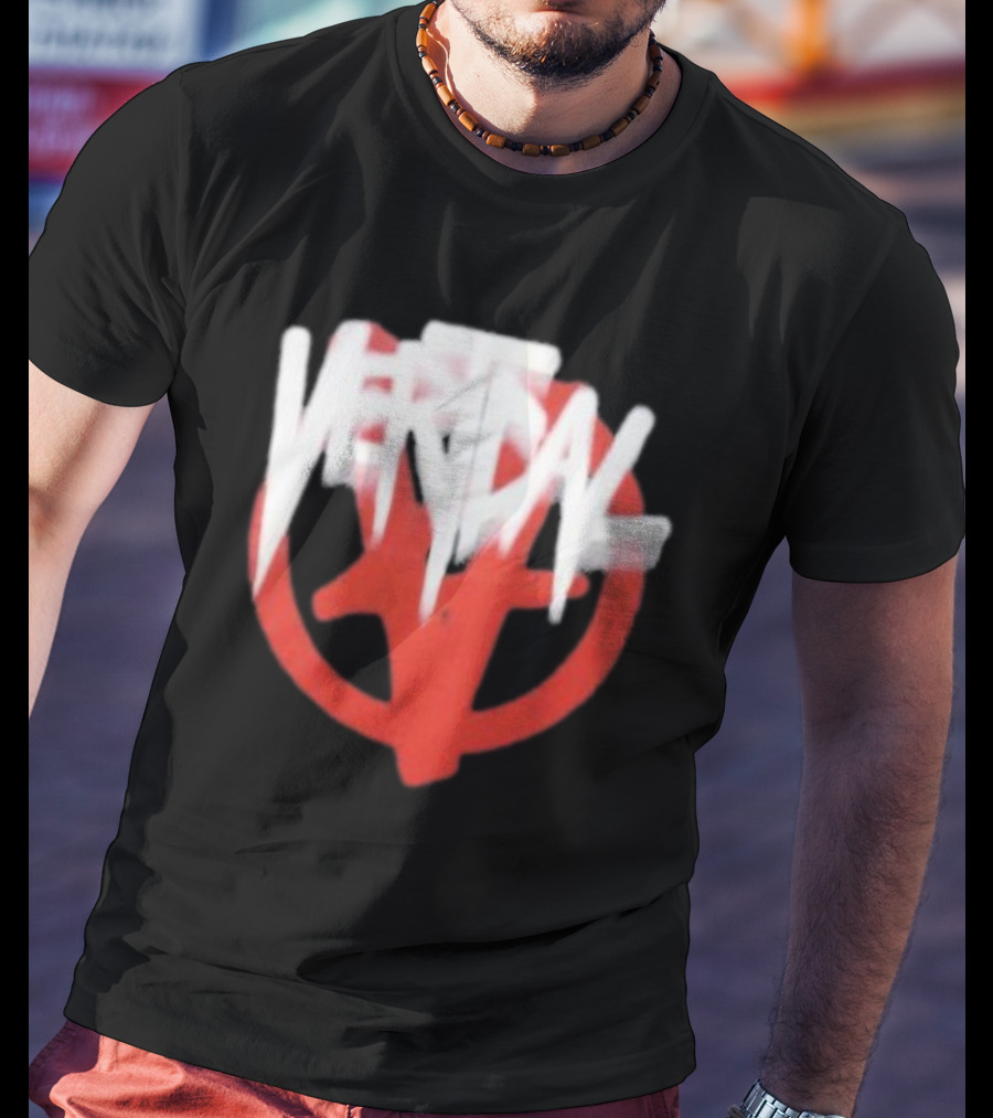 Verticalgoods Kaos Vertical Symbol In Red And White T-Shirt
