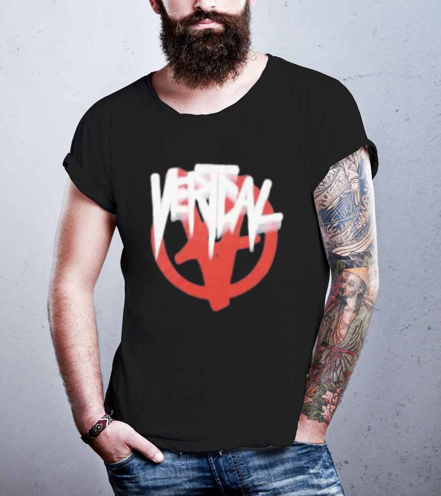 Verticalgoods Kaos Vertical Symbol In Red And White T-Shirt
