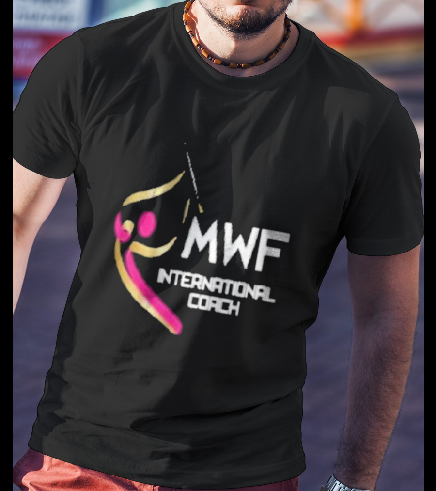 MWF International Coach Logo With Colorful Athletic Figure T-Shirt
