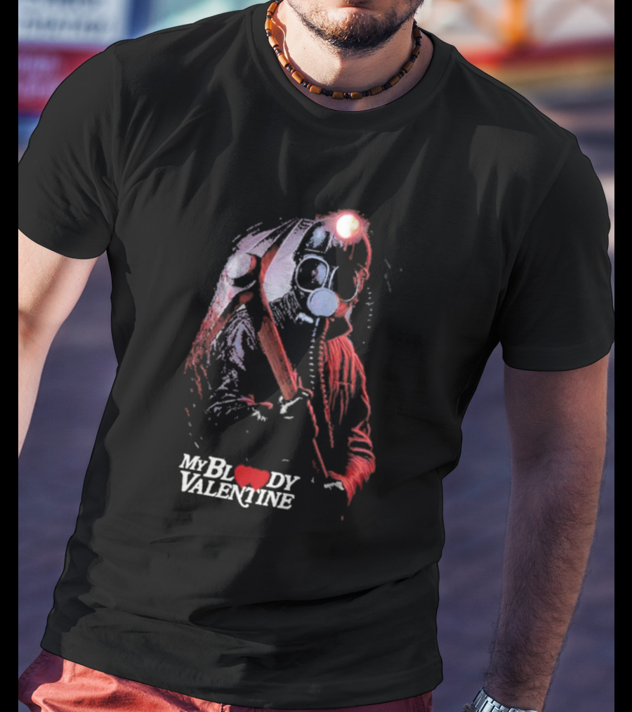My Bloody Valentine Horror Gas Mask Miner Pickaxe T-Shirt