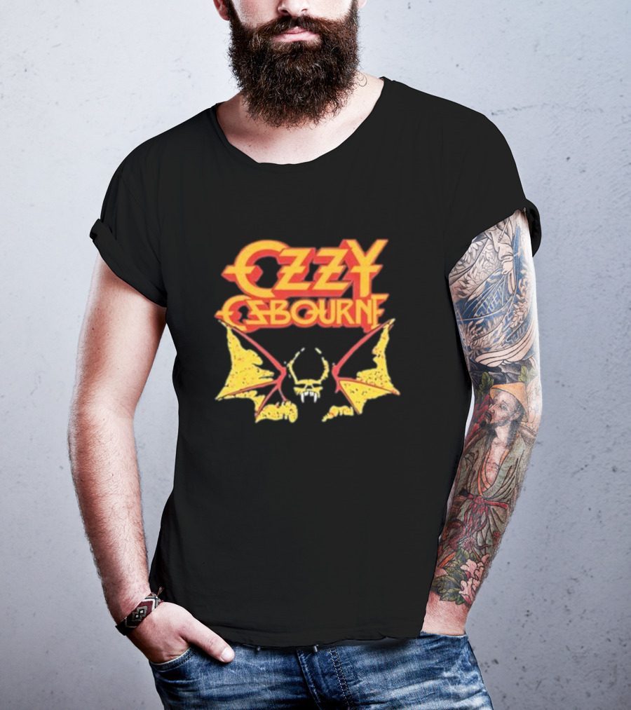 Ozzy Osbourne Bat Logo With Yellow T-Shirt