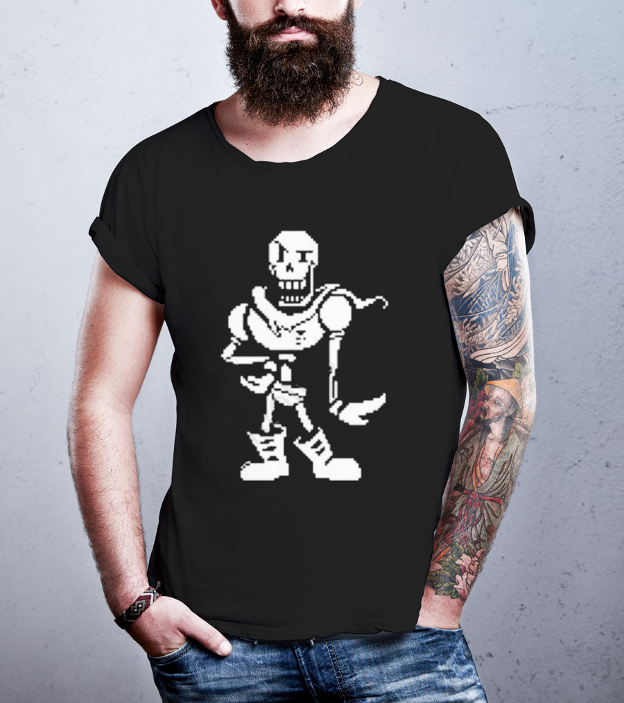 Undertale Papyrus Skeleton Warrior Pixel Art Battle Sprite T-Shirt