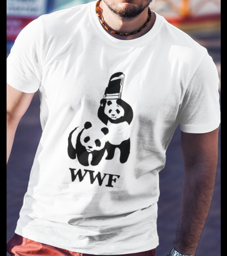 WWF Panda Fight Chair Wrestling T-Shirt