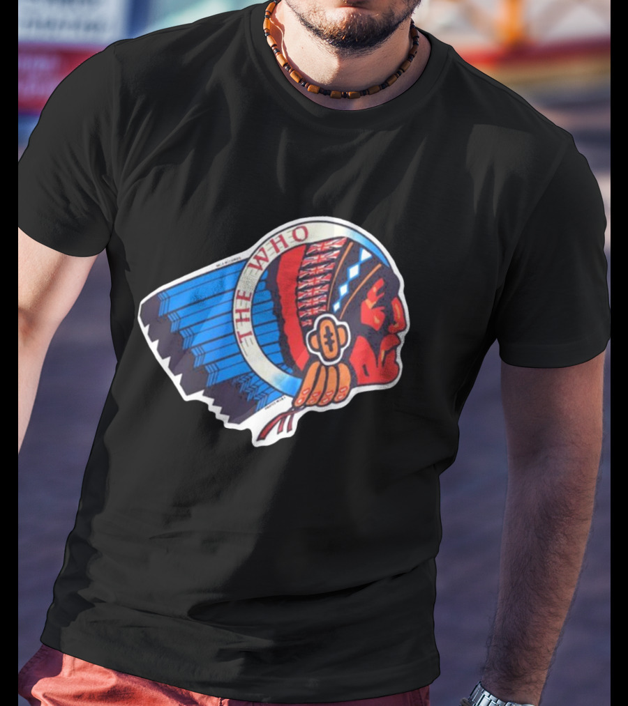 Rare The Who 1976 Vintage Logo Native American Headdress T-Shirt
