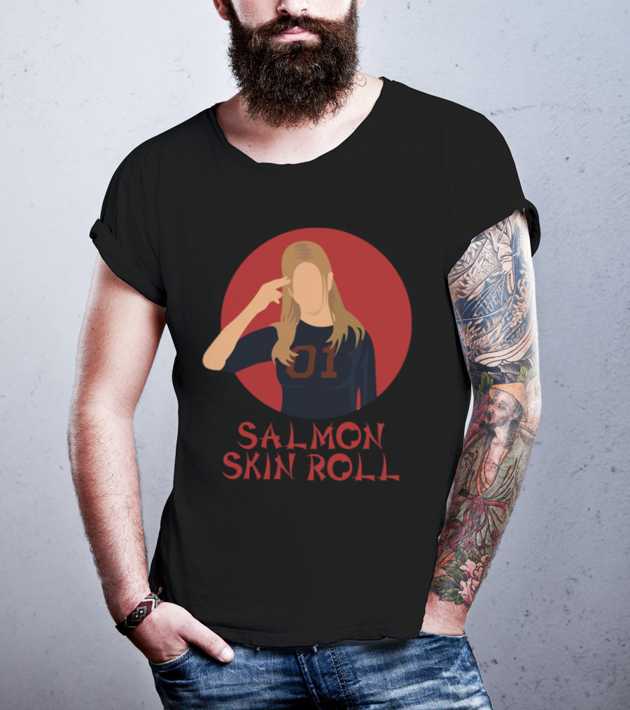 Salmon Skin Roll 01 Gesture Red Circle Background T-Shirt