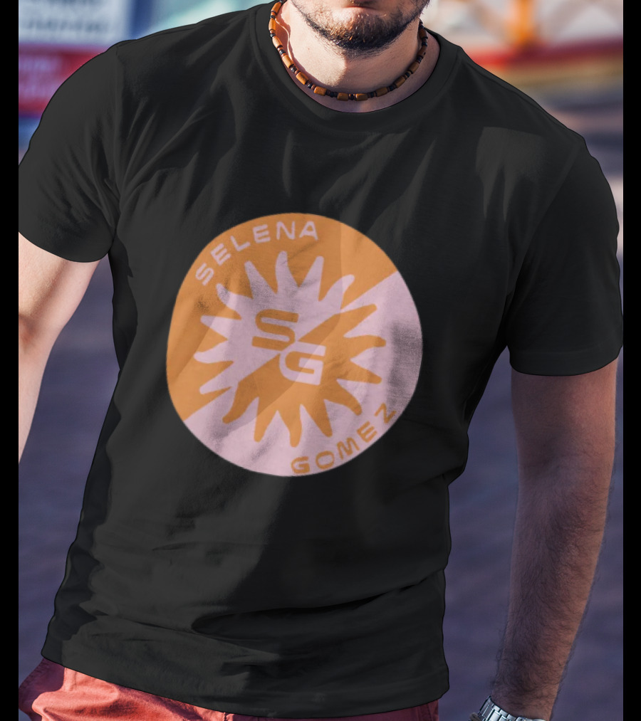 Selena Gomez SG Sunset Logo Circle Orange Pink T-Shirt