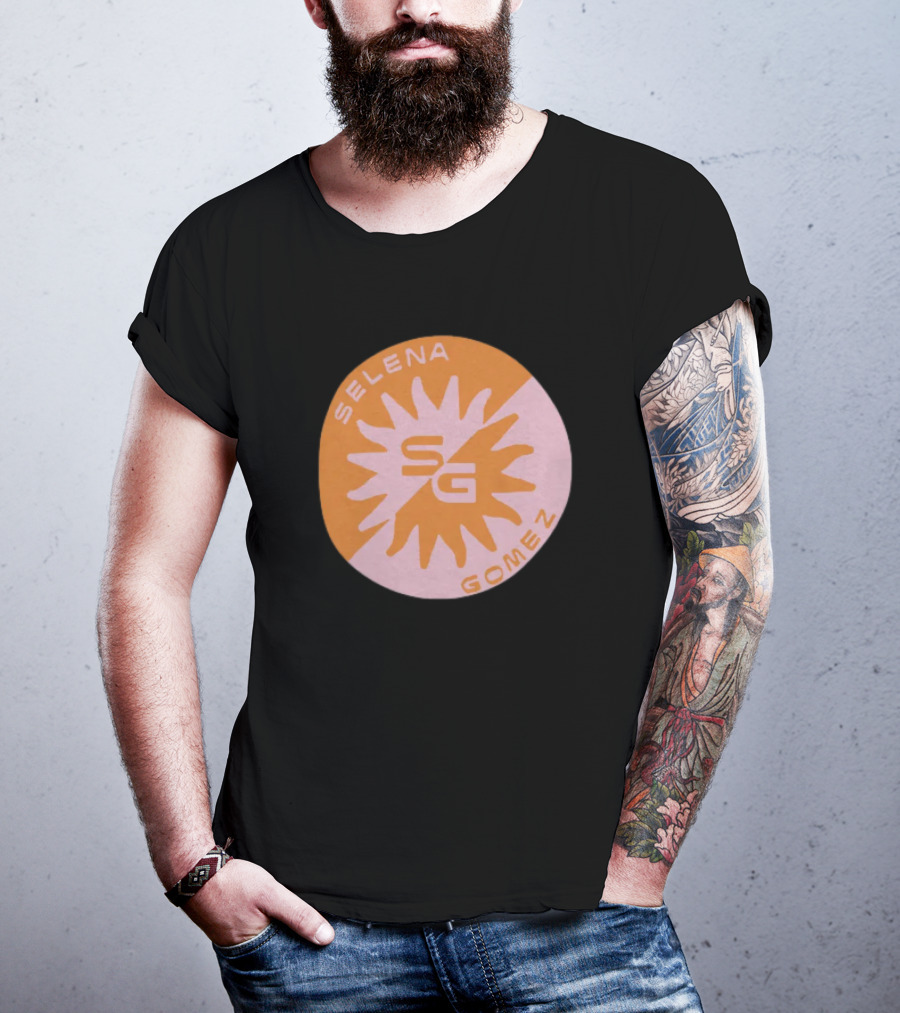 Selena Gomez SG Sunset Logo Circle Orange Pink T-Shirt