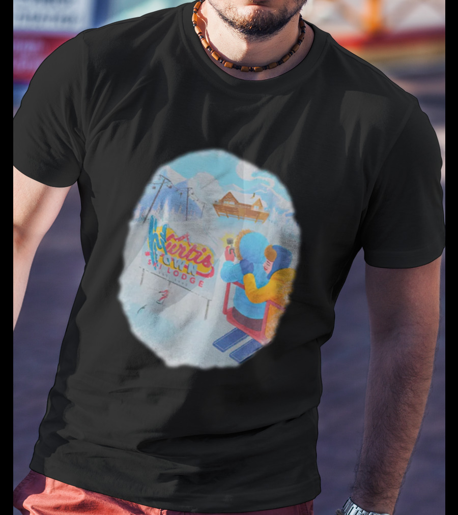 Kurtis Conner Merch Town Ski Lodge Scenic Winter T-Shirt