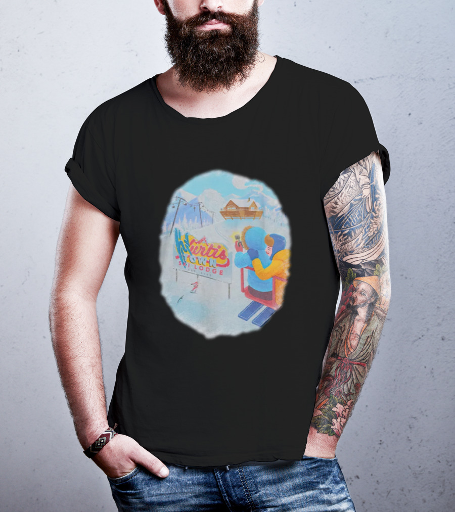 Kurtis Conner Merch Town Ski Lodge Scenic Winter T-Shirt