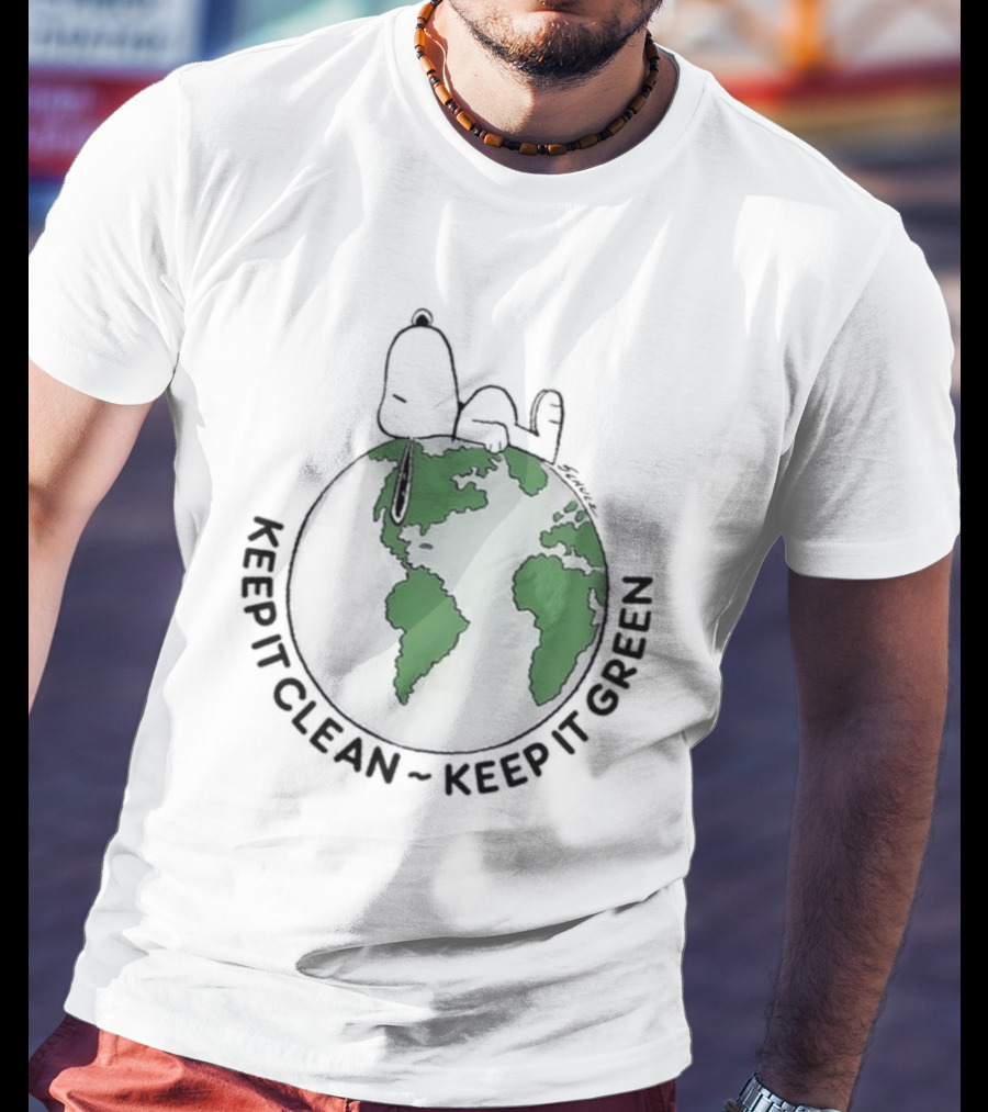 Keep It Clean Keep It Green Snoopy Earth Day T-Shirt