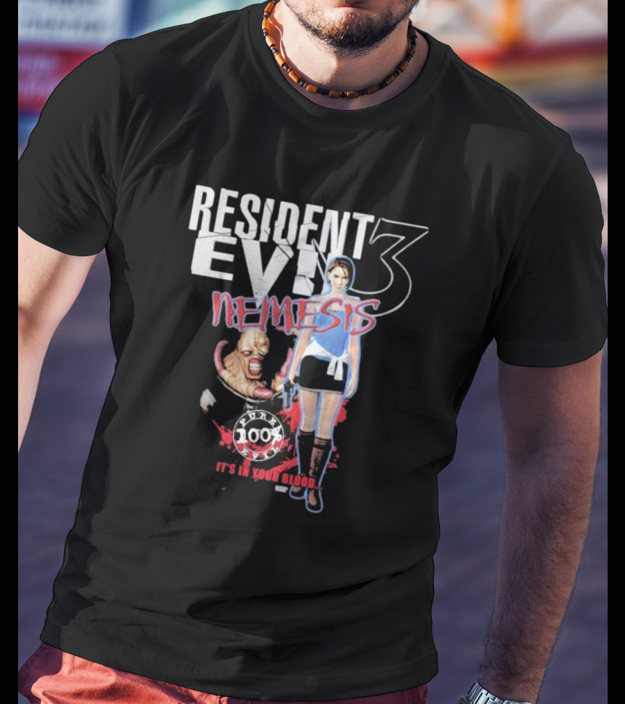 Resident Evil 3 Nemesis Pure 100% Evil It’s In Your Blood T-Shirt