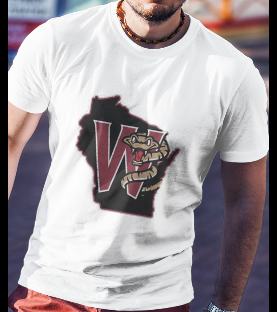 Black Timber Rattlers Wisconsin W Snake T-Shirt
