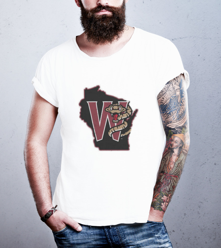 Black Timber Rattlers Wisconsin W Snake T-Shirt