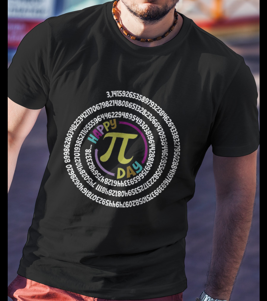 Happy Pi Day 3.14 Math Teacher Spiral Design Mathematic T-Shirt