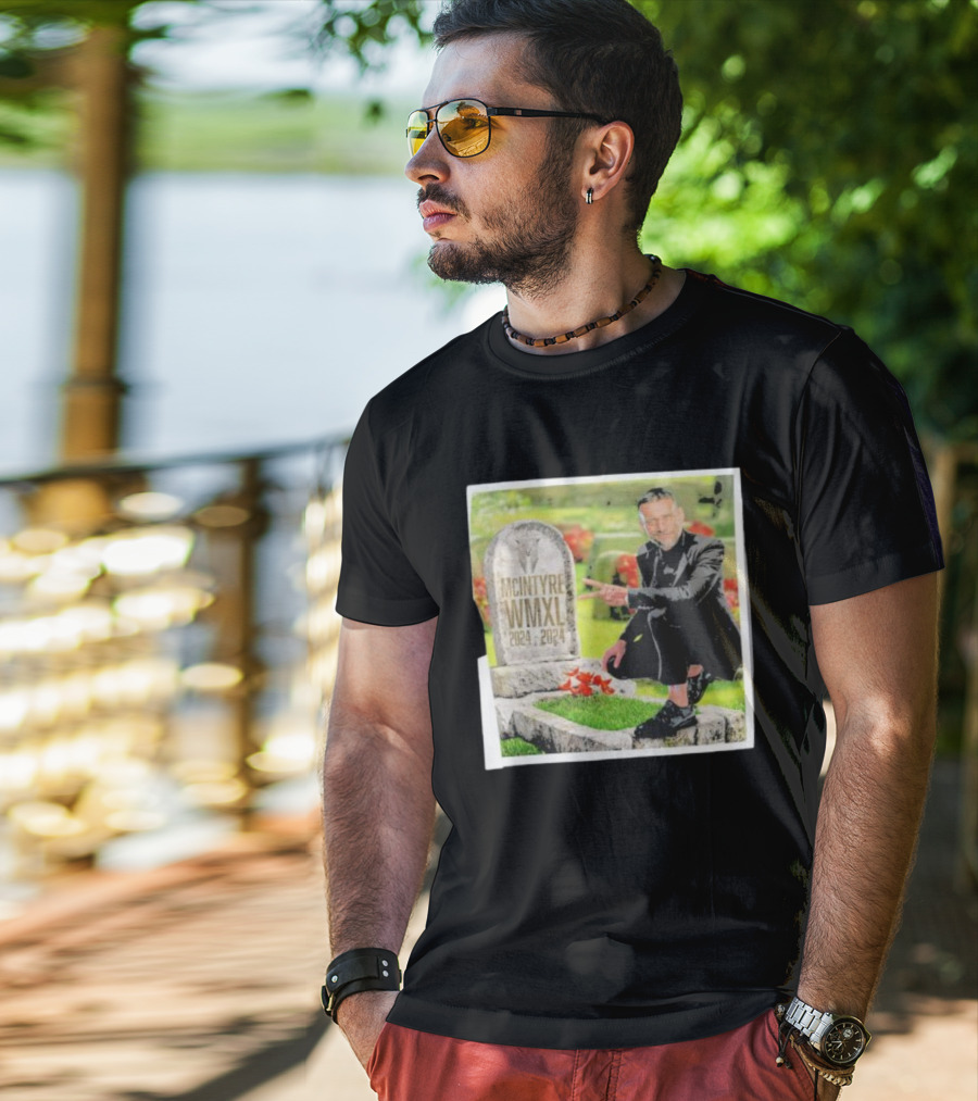 CM Punk Pointing At McIntyre WMXL Tombstone T-Shirt
