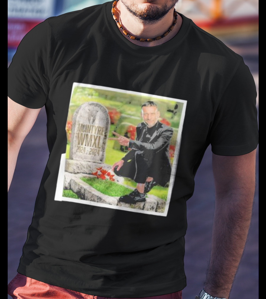 CM Punk Pointing At McIntyre WMXL Tombstone T-Shirt