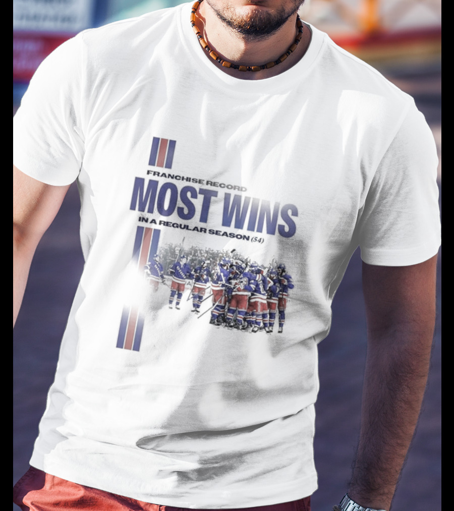 Franchise Record Most Wins In A Regular Season (54) New York Rangers T-Shirt