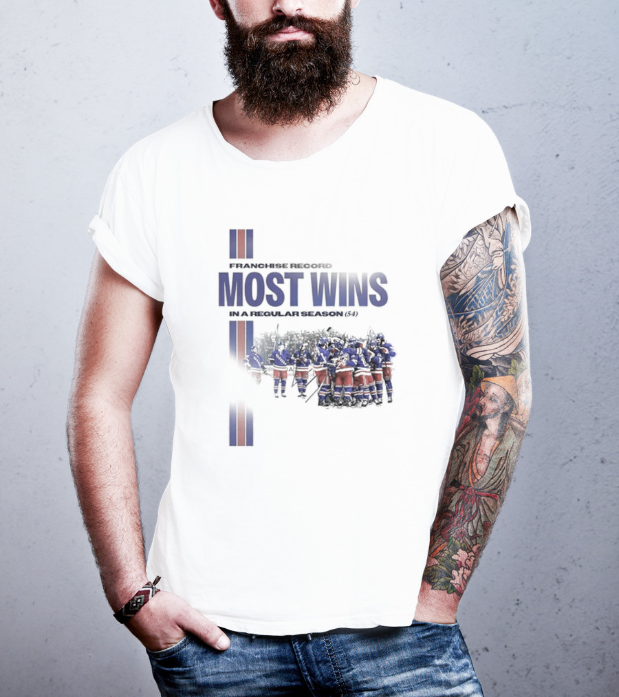 Franchise Record Most Wins In A Regular Season (54) New York Rangers T-Shirt