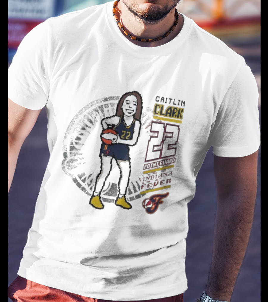 Caitlin Clark Indiana Fever 8-bit Player 22 Point Guard Youth Stadium Essentials T-Shirt