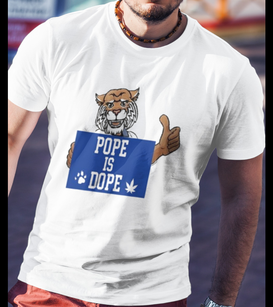 Pope Is Dope Kentucky Wildcat Thumbs Up Paw Leaf T-Shirt