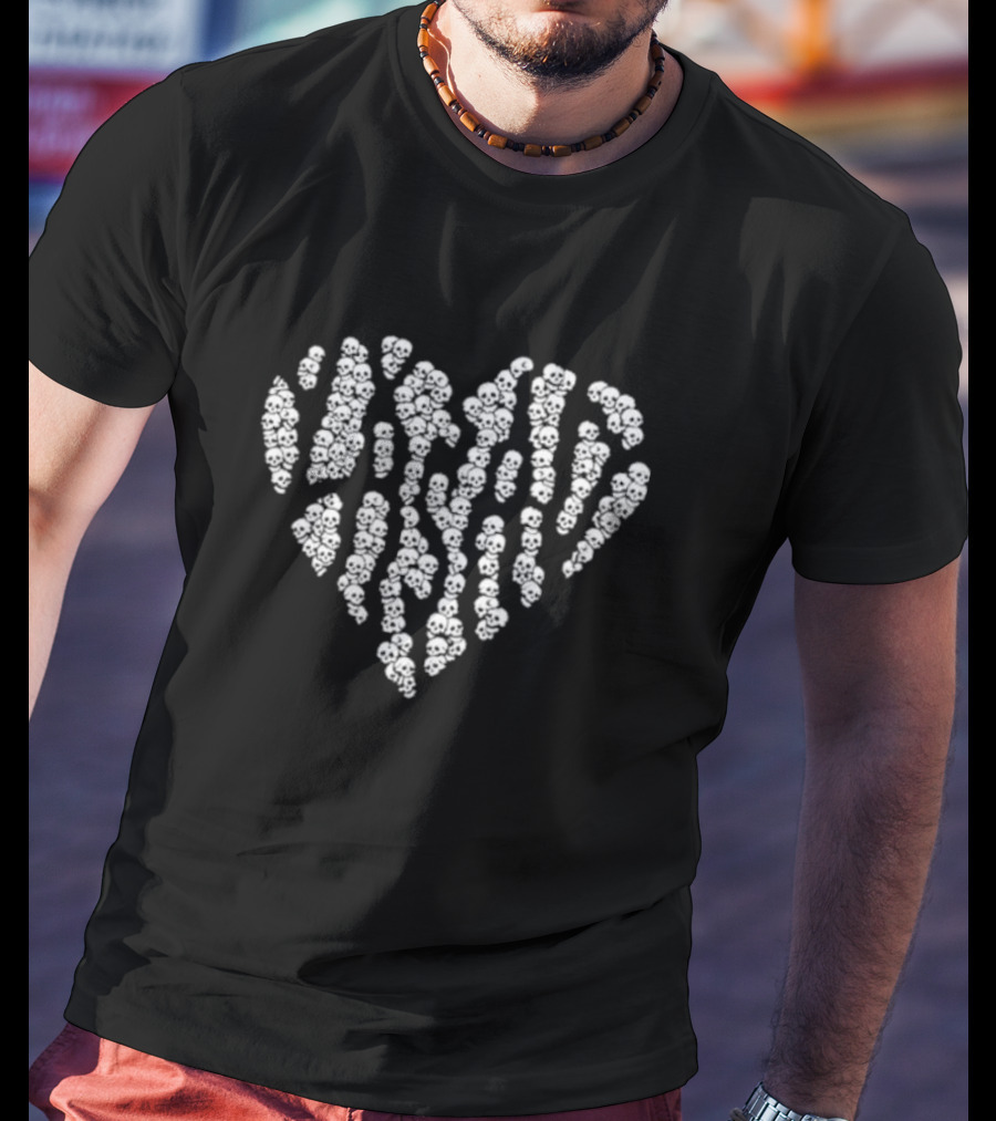 La Sad Odio La Sad New Skull Heart T-Shirt