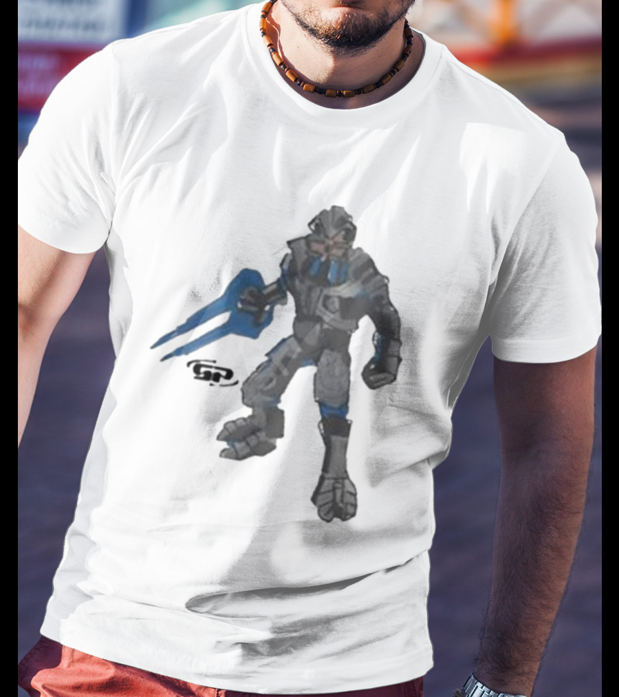 Halo 2 Arbiter Re-Release Collaboration Character With Energy Sword T-Shirt