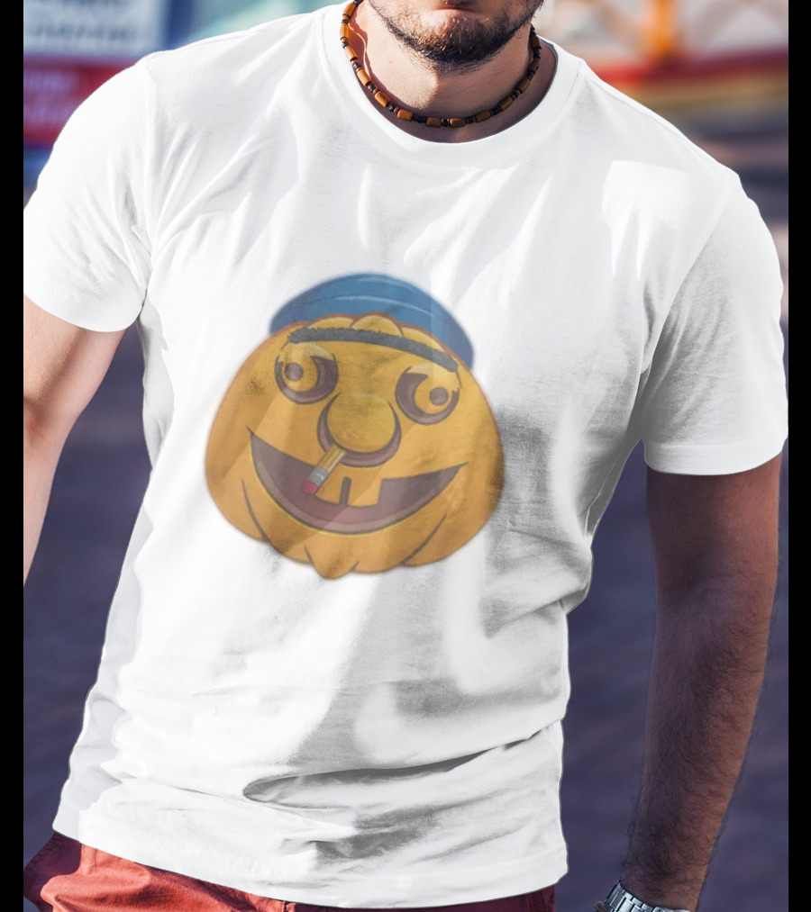 SML Pumpkin With Blue Hat And Pencil T-Shirt