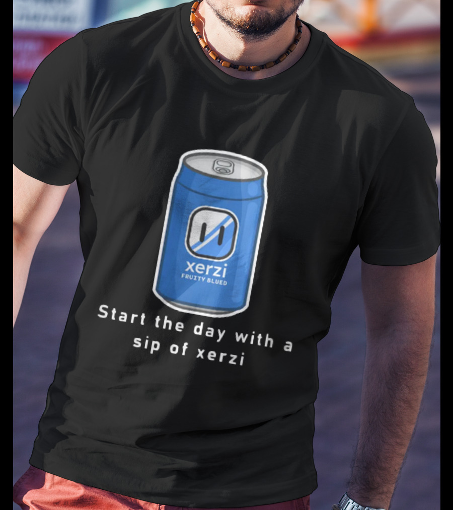Start The Day With Xerilive Xerzi Fruity Blue Sip T-Shirt