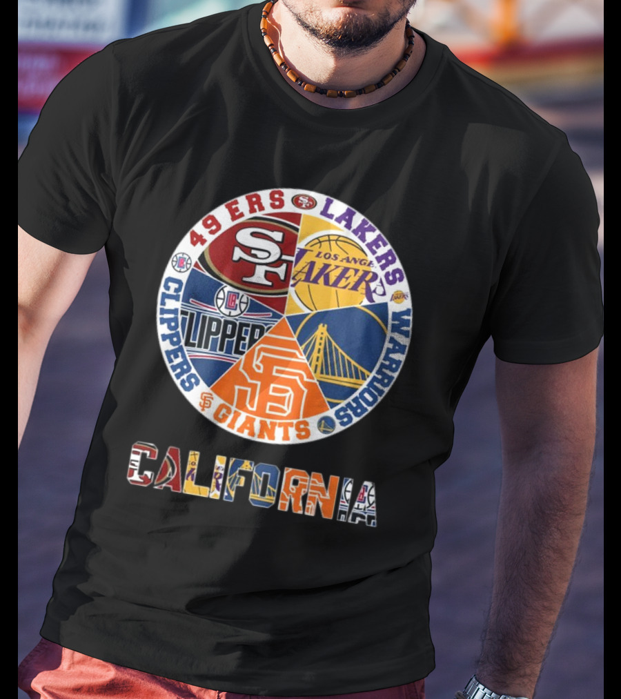 49ers Lakers Clippers Warriors Giants California T-Shirt
