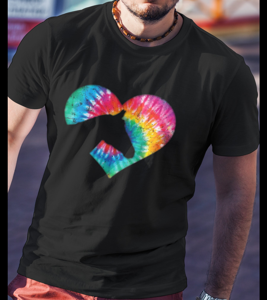 Tie-Dye Heart Horse Lover T-Shirt