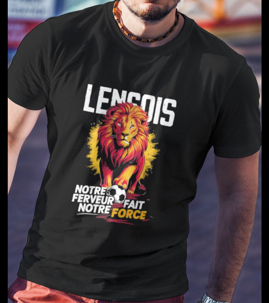 Lensois Notre Ferveur Fait Notre Force Lion And Soccer Ball Iconic T-Shirt