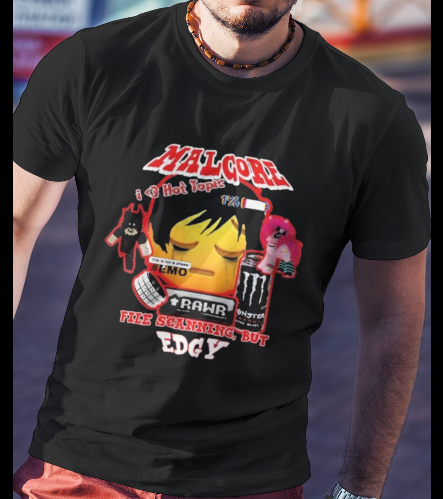 Malgore I Love Hot Topic Emo Rar Monster File Scanning Edgy T-Shirt