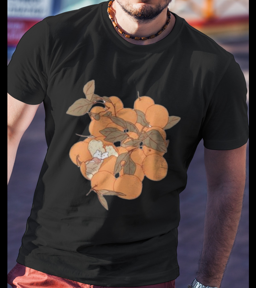 Sweet Citrus Delicate Orange Fruits With Leaves T-Shirt