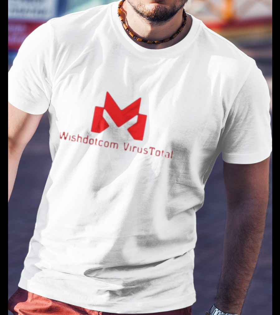 Wishdotcom VirusTotal Logo Icon Red Typography T-Shirt