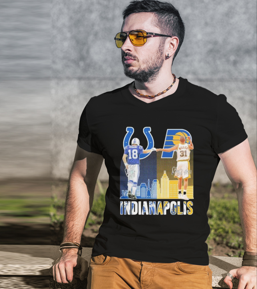 Manning Miller Indianapolis Colts Pacers Signatures Legends T-Shirt