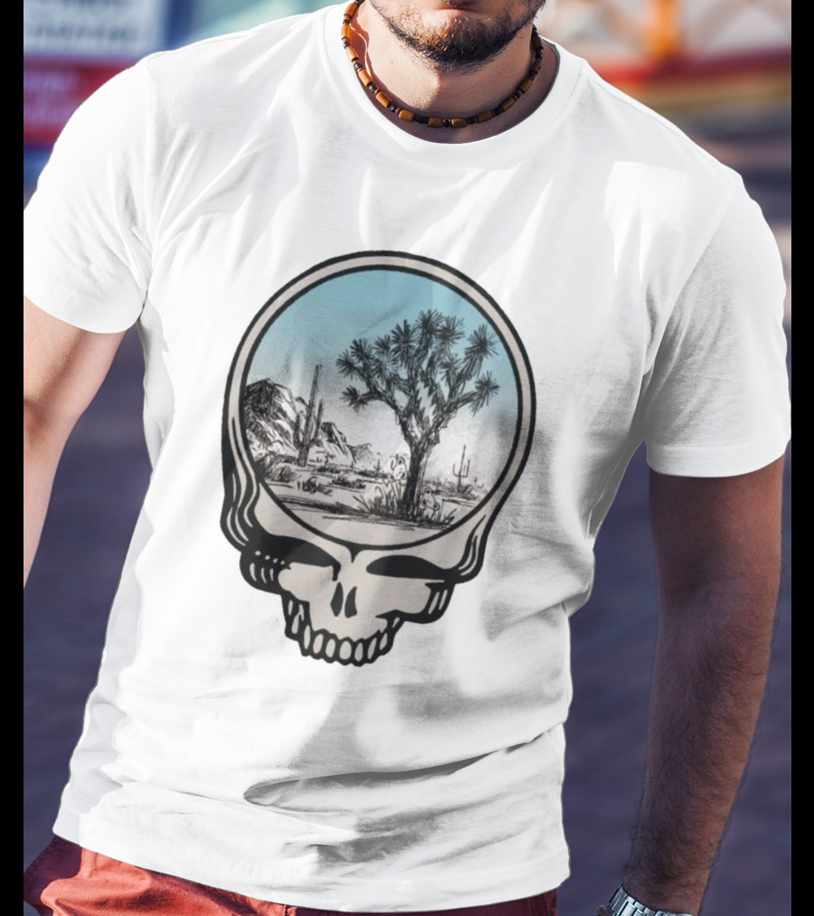 Grateful Dead Skull With Desert Scene Scenery T-Shirt